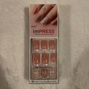Pink and Glitter imPress nails